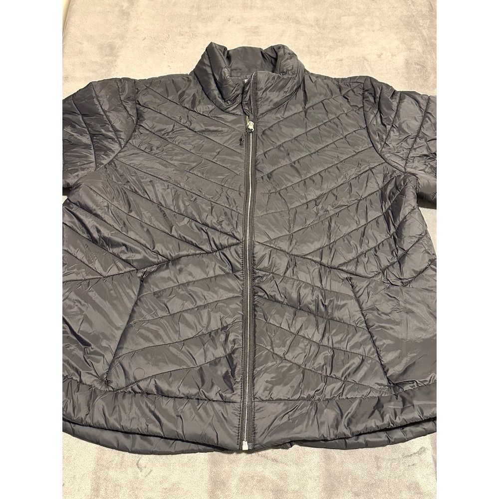 Free Country Womens Black Chevron Quilted Lightweight Puffer Jacket XXL